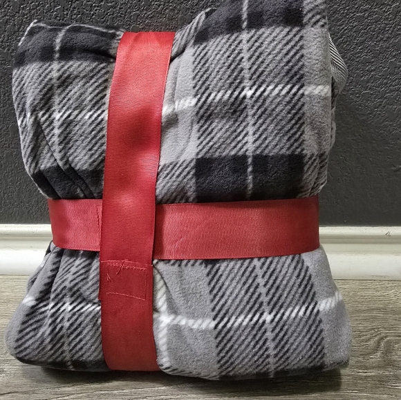 New With Tags Men Size 2XL Highland Originals Microfleece Sleep Set Black Plaid - Picture 7 of 7